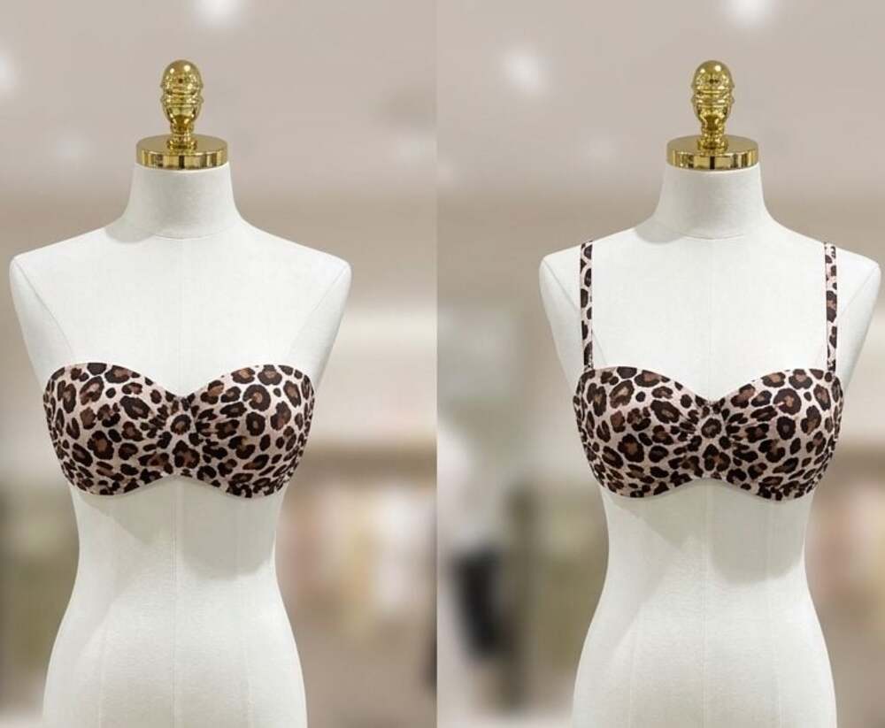 Kona Sol Women's Cheetah Strap or Strapless Plus Size 18W Bikini Swim Top NWT